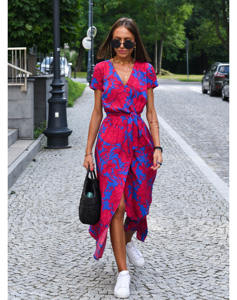 Rania | Floral Wrap Midi Dress