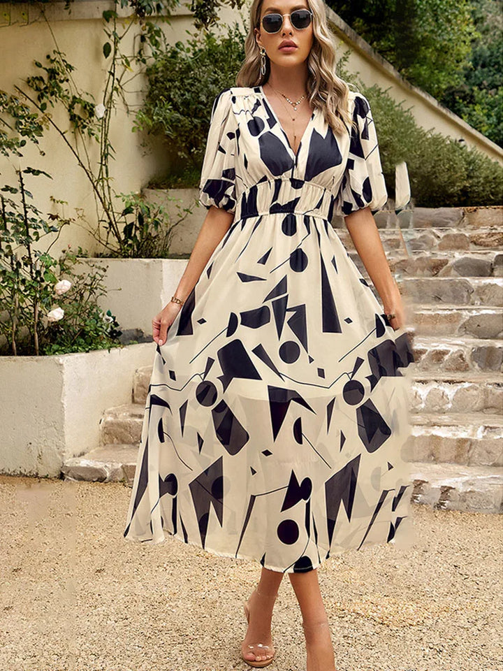 ALINA | Elegant V-Neck Maxi Dress