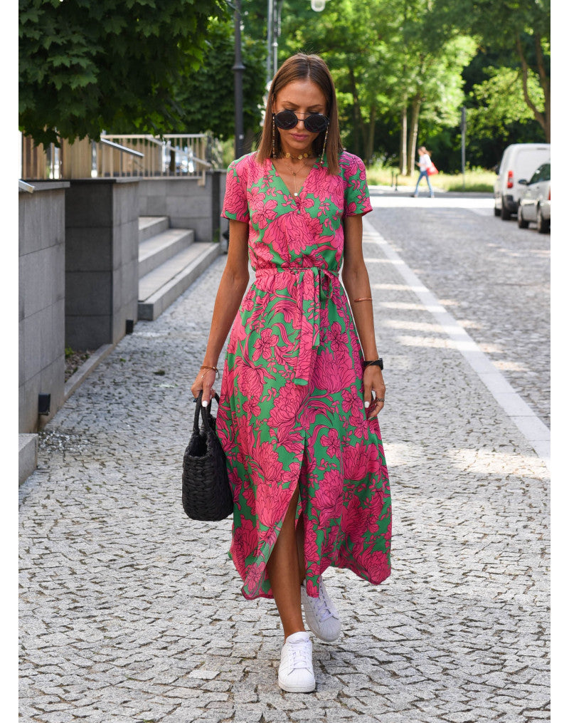 Rania | Floral Wrap Midi Dress