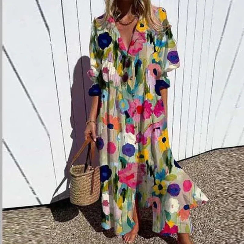ANNALISE | Elegant Floral Maxi for Radiant Days