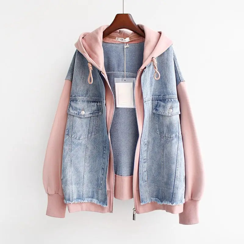 LYONA | Denim Hoodie Jacket with Street-Style Edge
