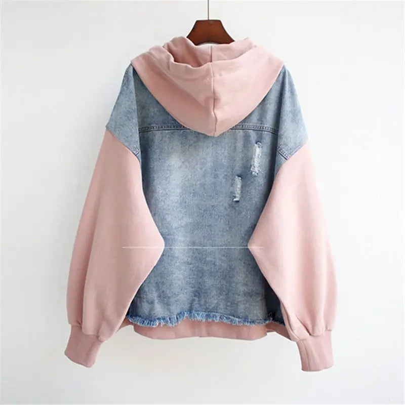 LYONA | Denim Hoodie Jacket with Street-Style Edge
