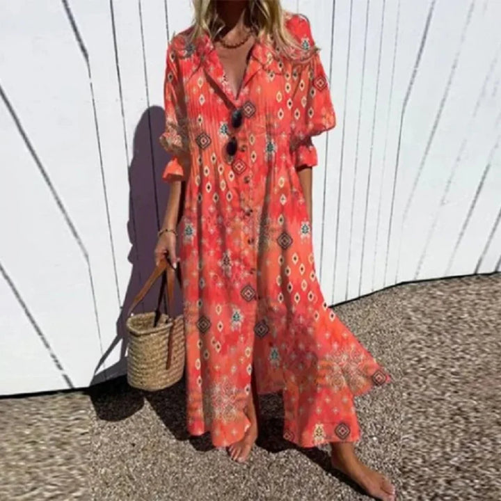 ANNALISE | Elegant Floral Maxi for Radiant Days