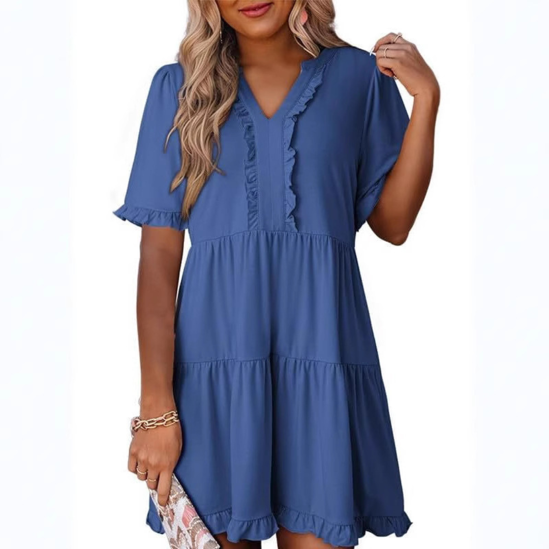 Shuvie | Casual V-Neck Mini Dress