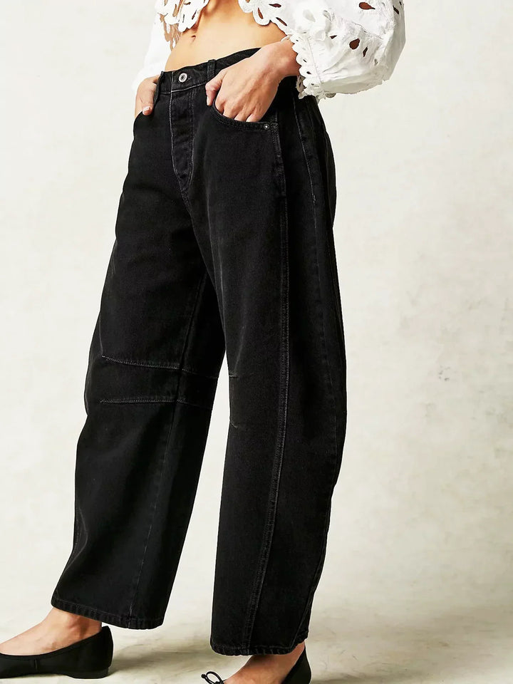 ARISTA | Bold Leopard Barrel Jeans