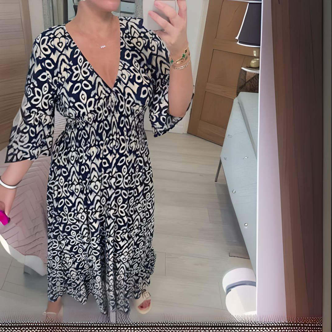 SORELLA | Boho Maxi Dress with Statement Print